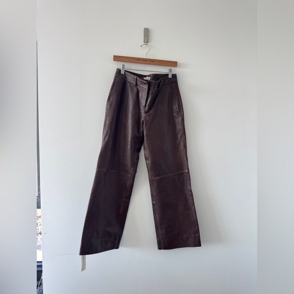 REFORMATION NWT Veda Gisele Low Rise Leather Pants 2 - Picture 2 of 7